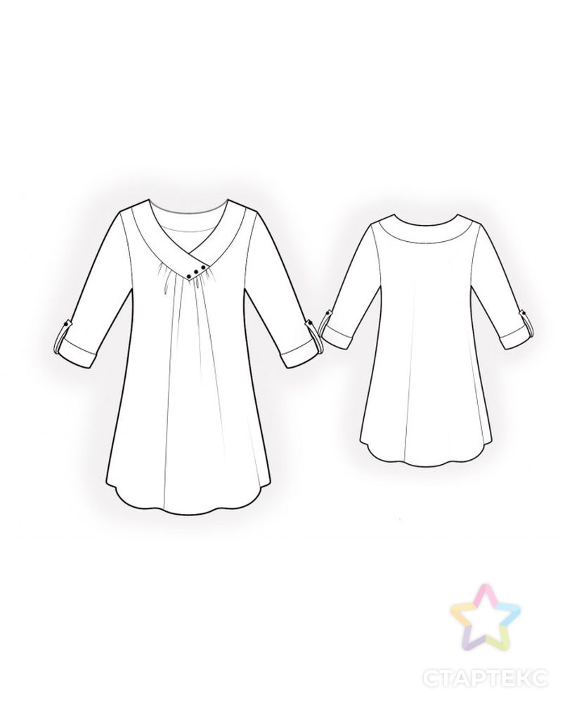 Выкройка: блузка с декоративной обтачкой арт. ВКК-3407-1-ЛК0004976 2