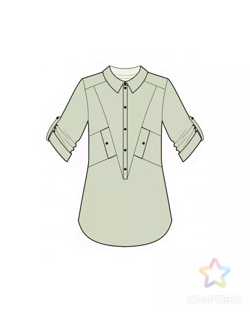 Выкройка: рубашка арт. ВКК-3912-10-ЛК0004989 - рис. 1
