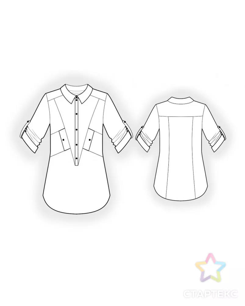 Выкройка: рубашка арт. ВКК-3912-10-ЛК0004989 - рис. 2