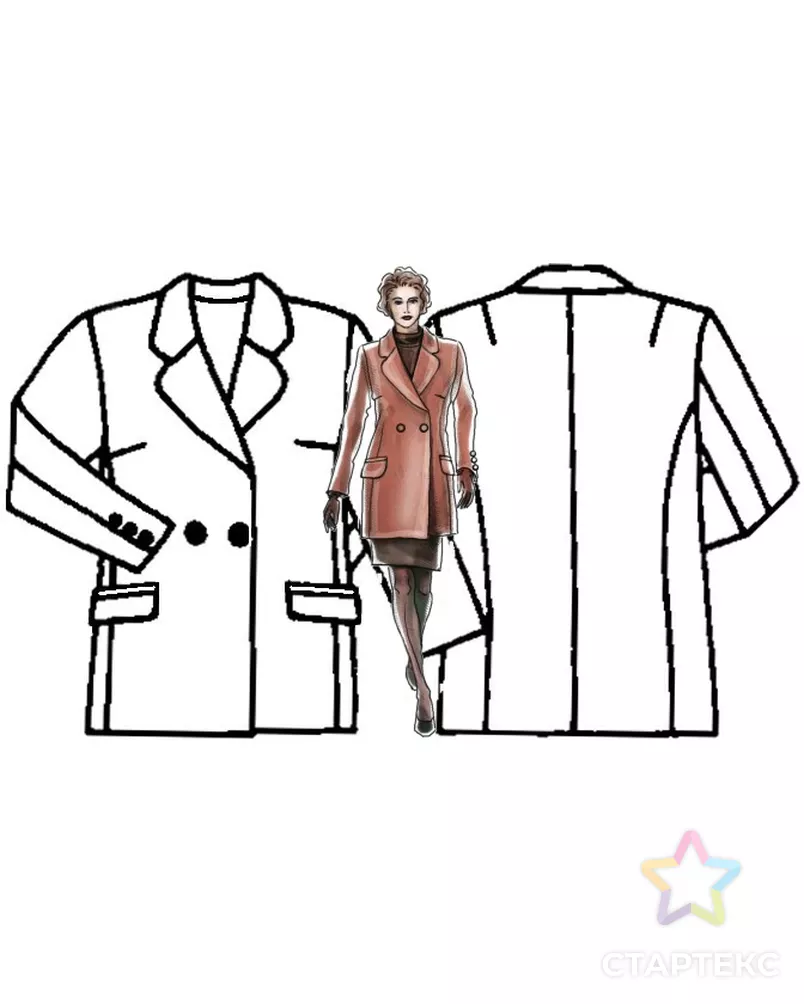 Выкройка: шерстяной блейзер арт. ВКК-852-9-ЛК0005062 - рис. 3