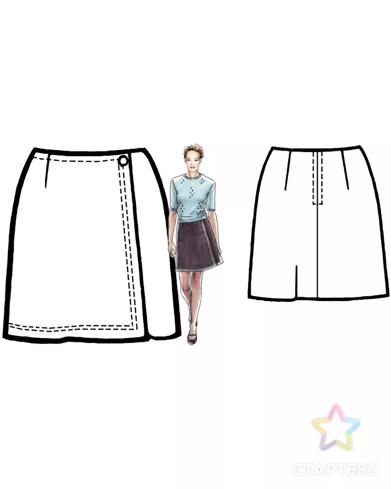 Выкройка: юбка с запахом арт. ВКК-1894-5-ЛК0005063 - рис. 3