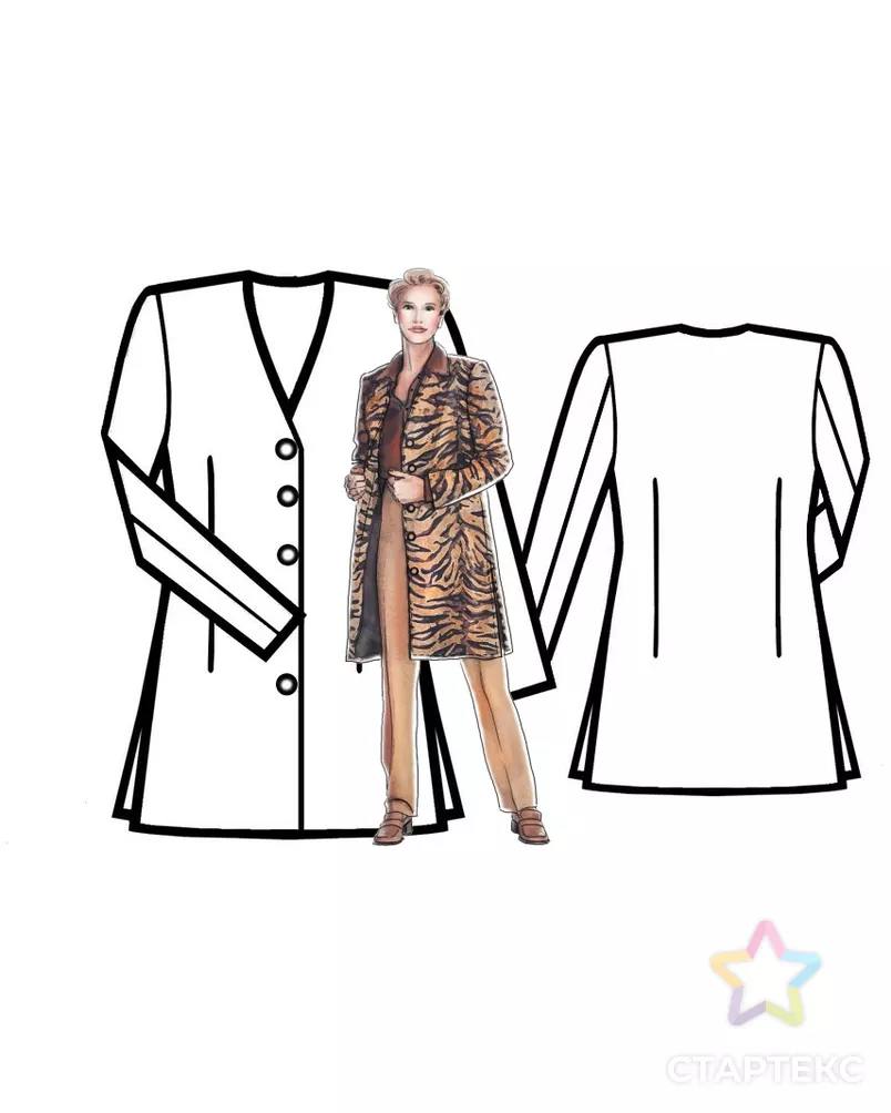 Выкройка: удлиненный жакет арт. ВКК-1134-2-ЛК0005085 - рис. 3