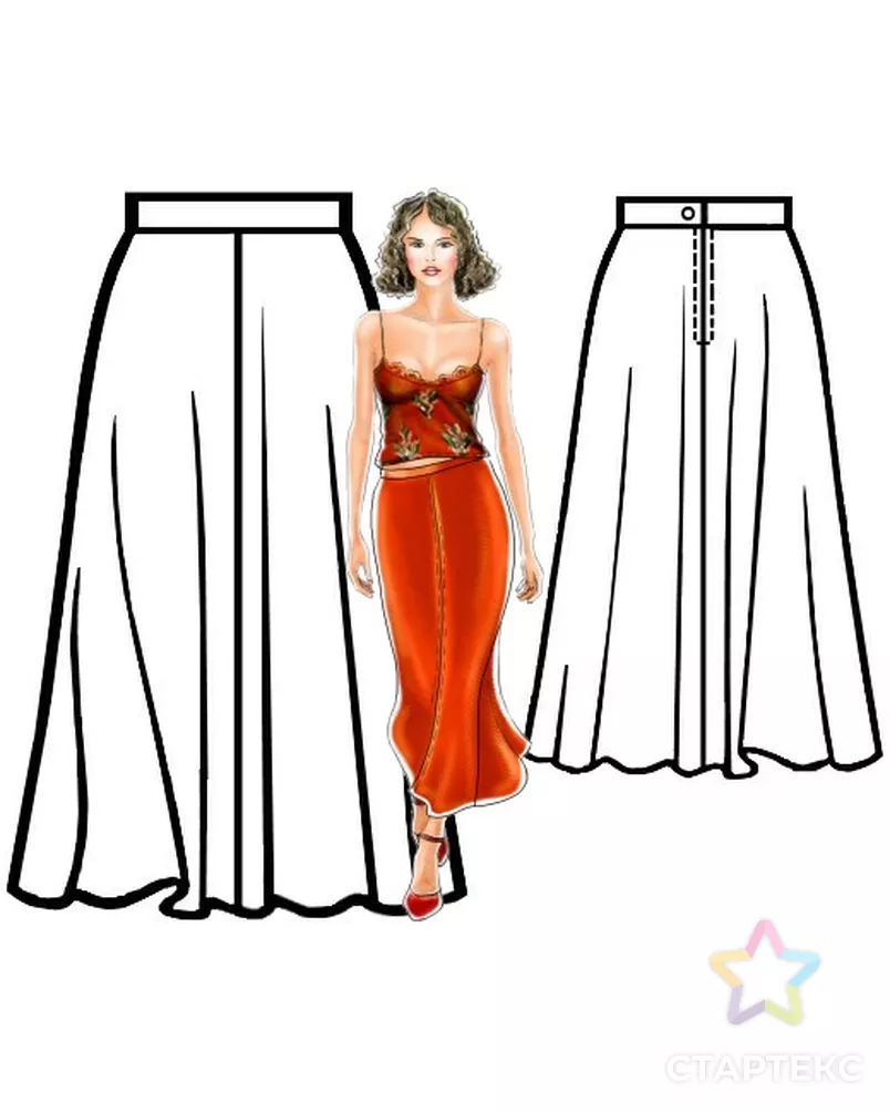 Выкройка: красная юбка арт. ВКК-997-12-ЛК0005135 - рис. 3