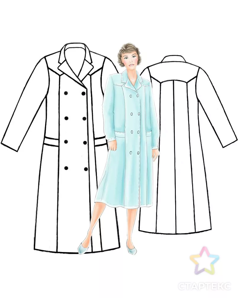 Выкройка: халат медицинский женский арт. ВКК-1974-1-ЛК0005226 - рис. 3