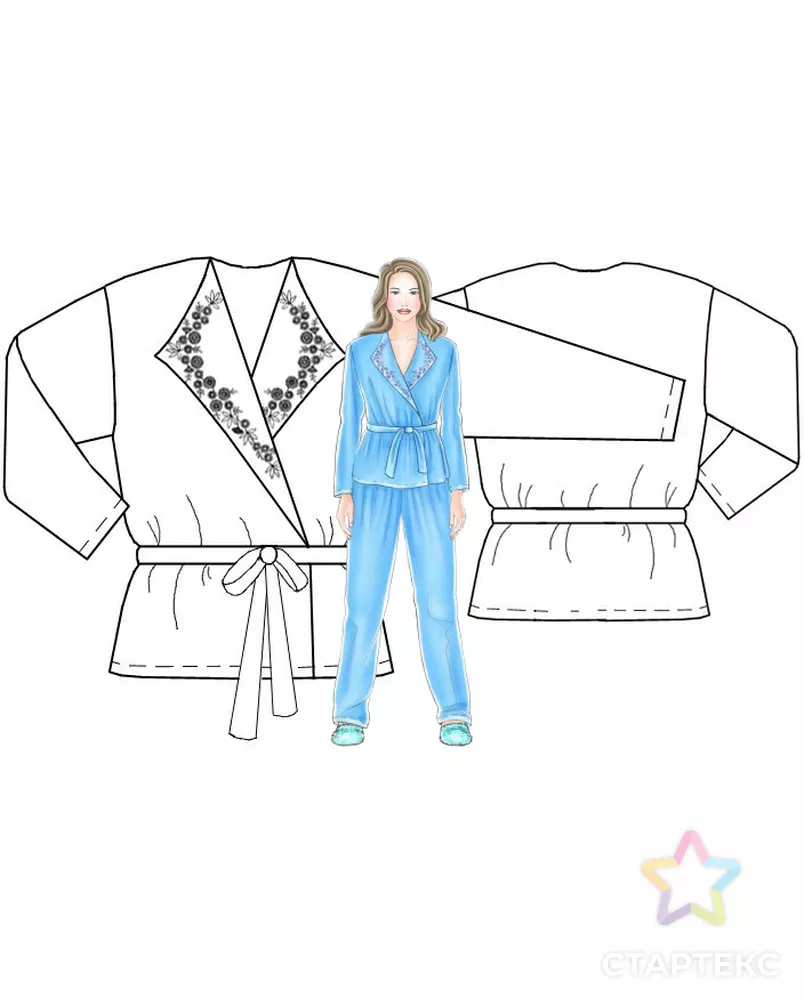 Выкройка: пижамная куртка арт. ВКК-537-4-ЛК0005235 - рис. 3