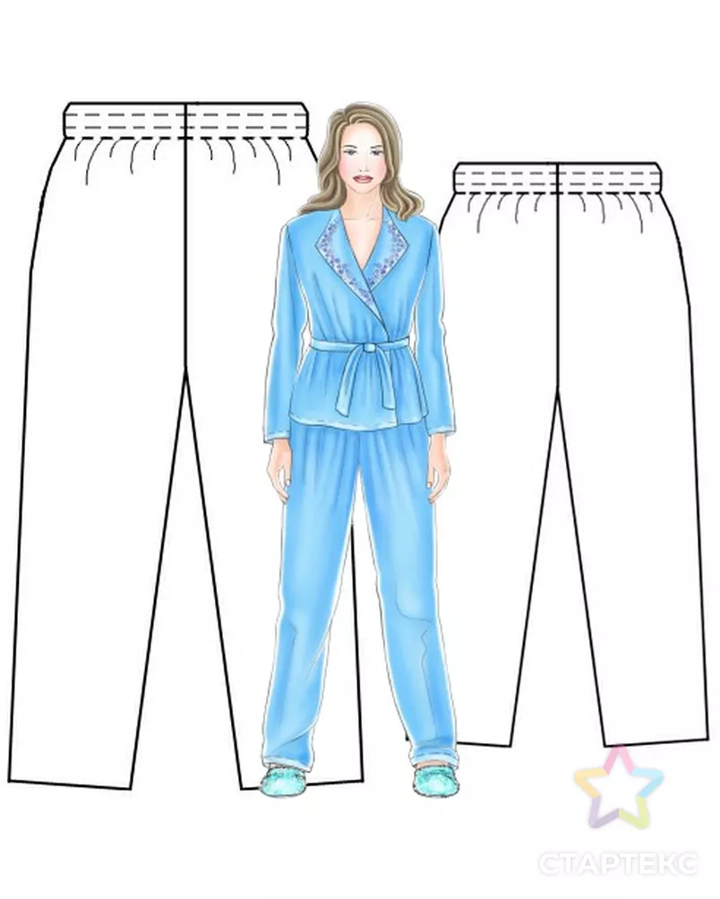 Выкройка: голубая пижама (брюки) арт. ВКК-1998-3-ЛК0005236 - рис. 3