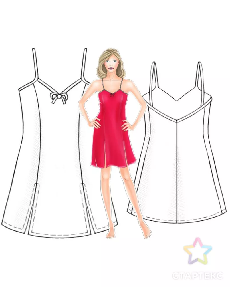 Выкройка: комбинация арт. ВКК-923-1-ЛК0005241 - рис. 3