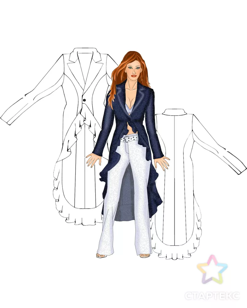 Выкройка: жакет с воланаом арт. ВКК-459-3-ЛК0005353 - рис. 3