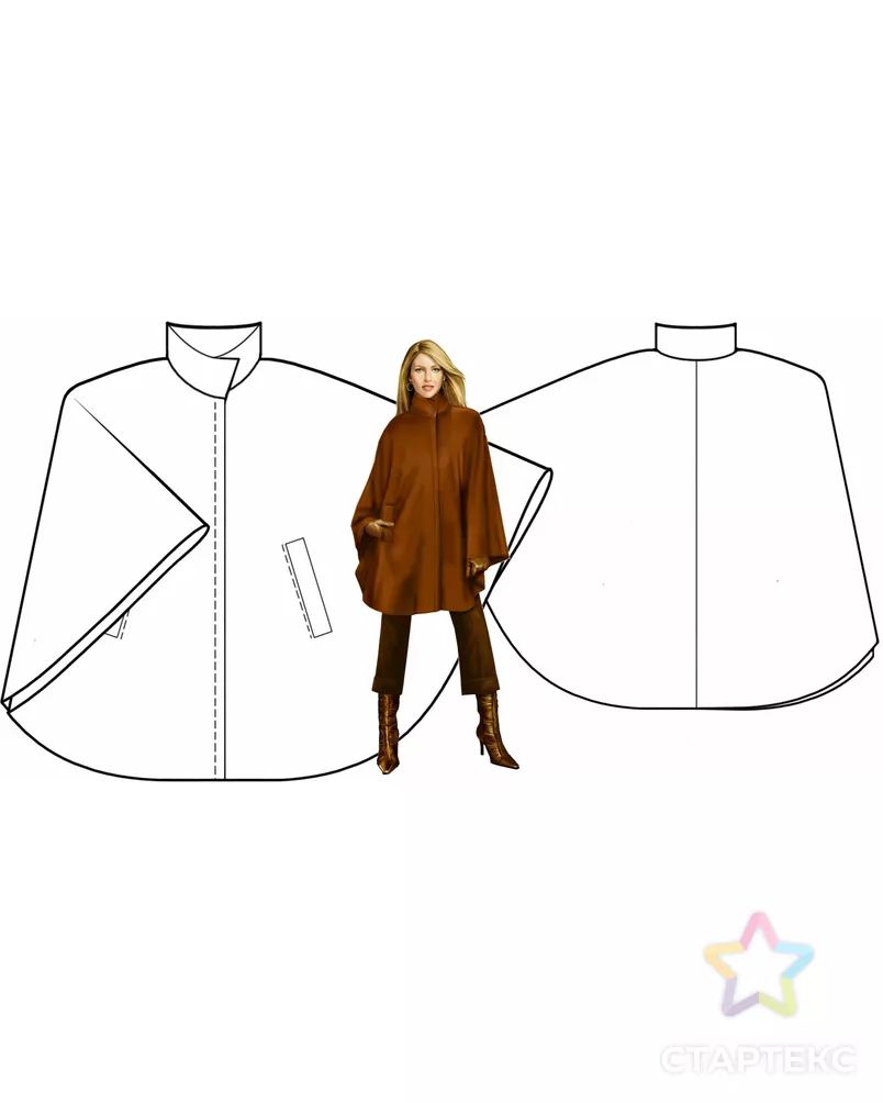 Выкройка: классическое пончо арт. ВКК-218-12-ЛК0005728 - рис. 3