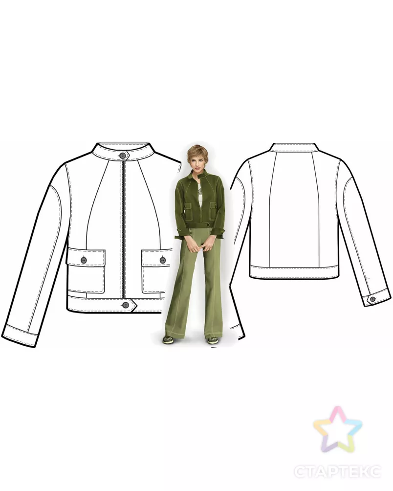 Выкройка: жакет в спортивном стиле арт. ВКК-733-4-ЛК0005741 - рис. 3