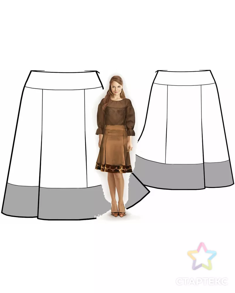 Выкройка: юбка с отделкой арт. ВКК-1925-11-ЛК0005752 - рис. 3