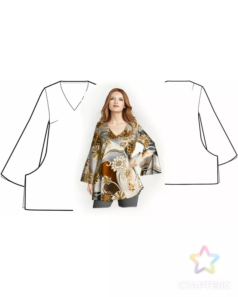 Выкройка: туника арт. ВКК-182-2-ЛК0005771 - рис. 3
