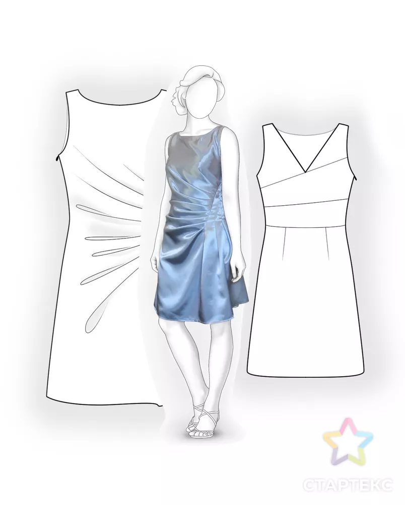 Выкройка: платье с защипами арт. ВКК-929-5-ЛК0005861 - рис. 3