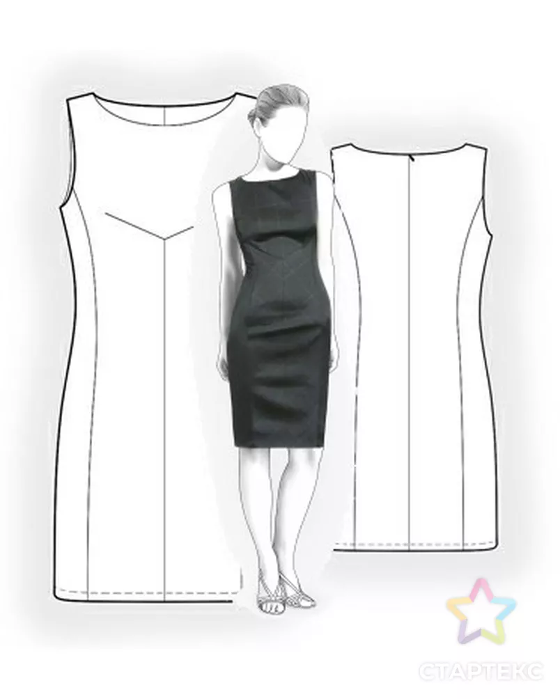Выкройка: сарафан с косой вытачкой арт. ВКК-2087-4-ЛК0005883 - рис. 3