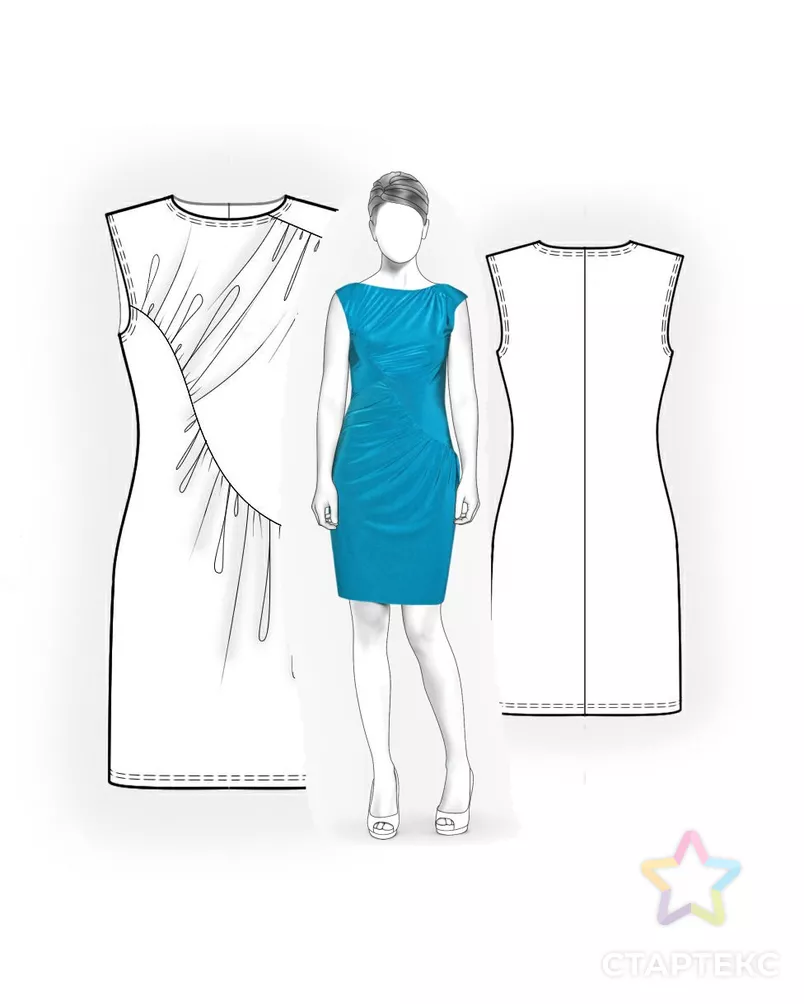 Выкройка: платье со сборкой арт. ВКК-178-1-ЛК0005975 - рис. 3
