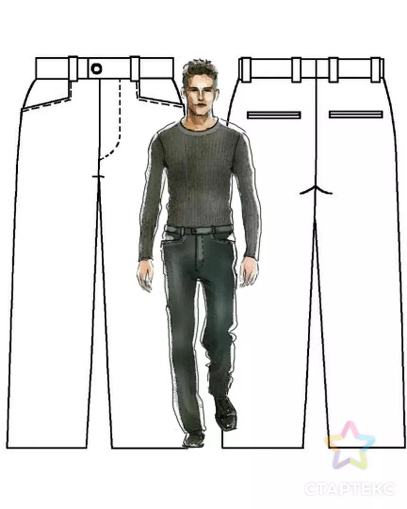 Выкройка: брюки арт. ВКК-1055-3-ЛК0006003 - рис. 3