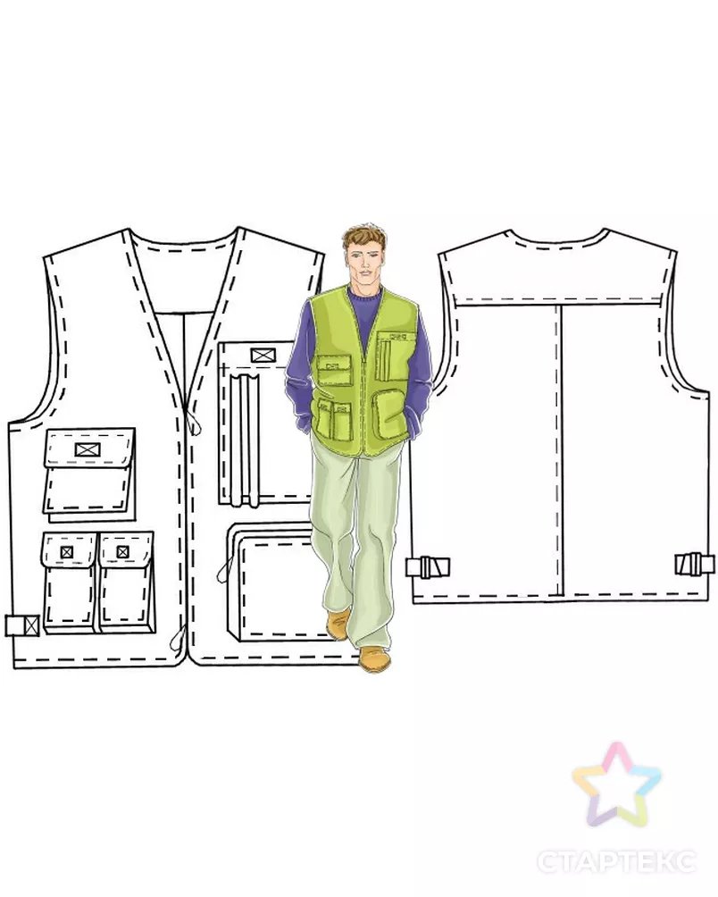 Выкройка: жилет с карманами арт. ВКК-421-3-ЛК0006045 - рис. 3