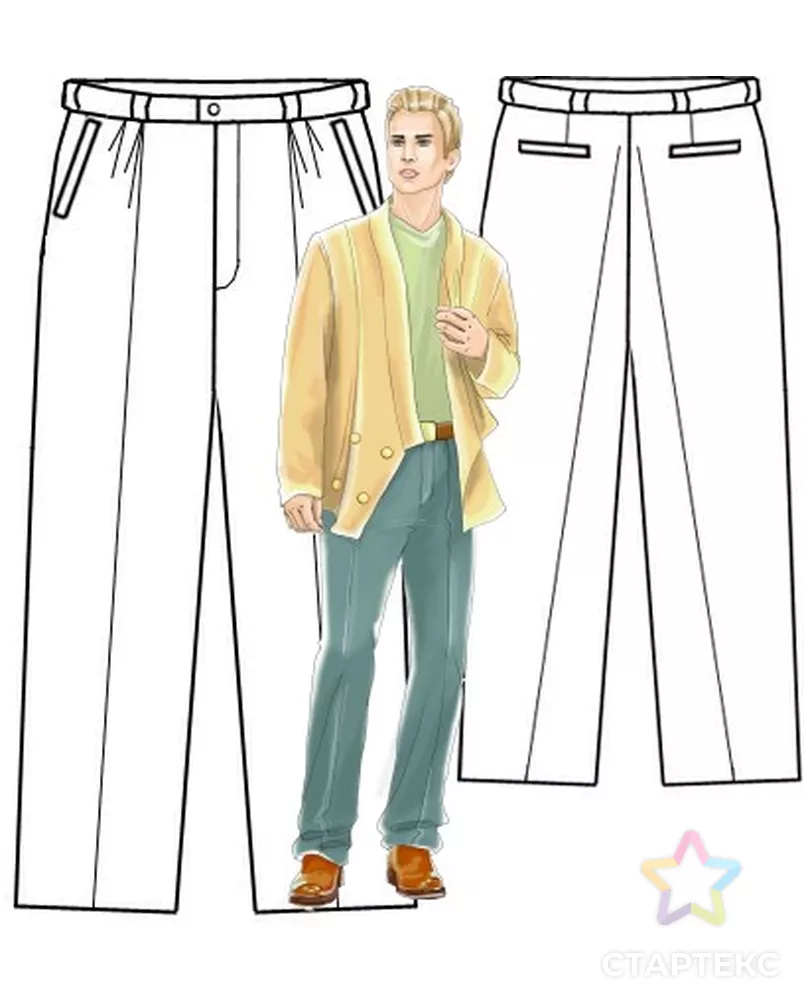 Выкройка: белые брюки арт. ВКК-441-12-ЛК0006058 - рис. 3