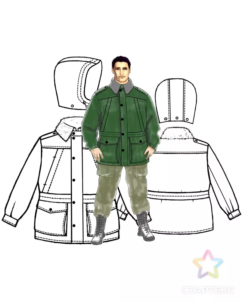 Выкройка: куртка охранника утепленная арт. ВКК-1907-11-ЛК0006089 - рис. 3