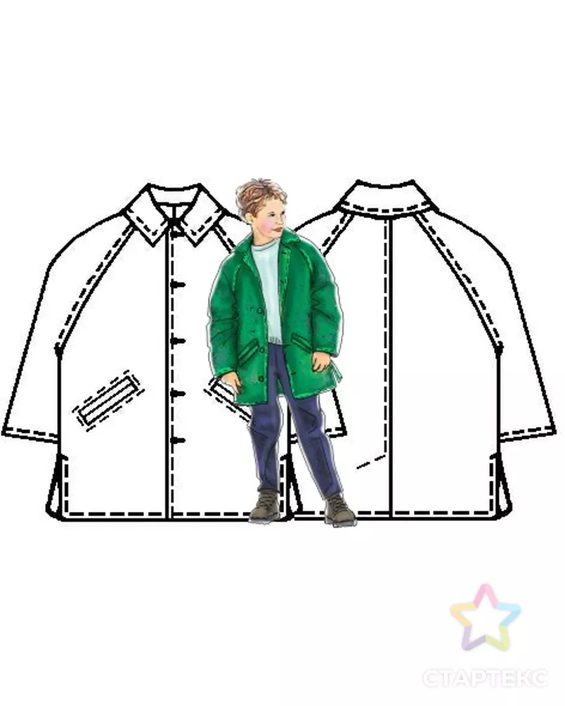 Выкройка: пальто с рукавом-реглан арт. ВКК-476-1-ЛК0007022 - рис. 3