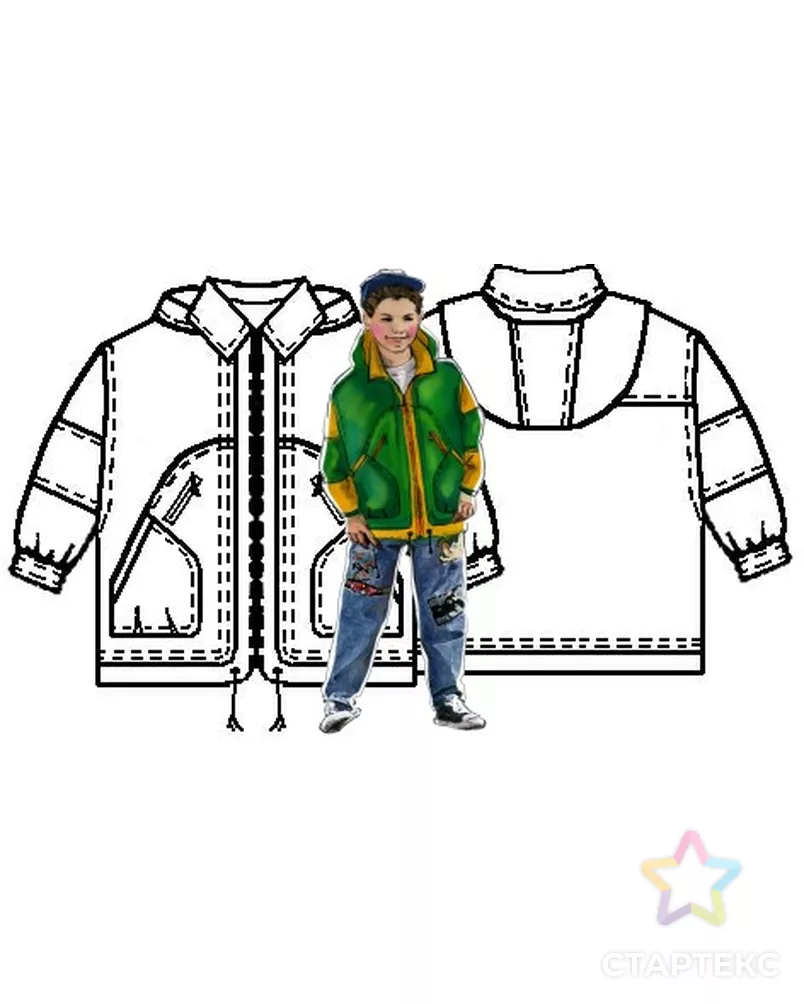 Выкройка: цветная спортивная куртка арт. ВКК-612-1-ЛК0007034 - рис. 3