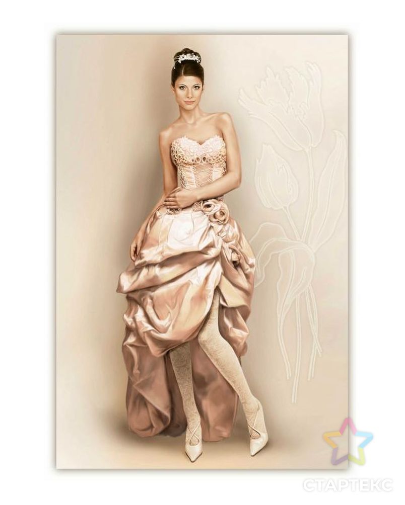 Выкройка: платье с юбкой "баллон" и кружевной отделкой шнурами арт. ВКК-1120-1-ЛК0002005 1