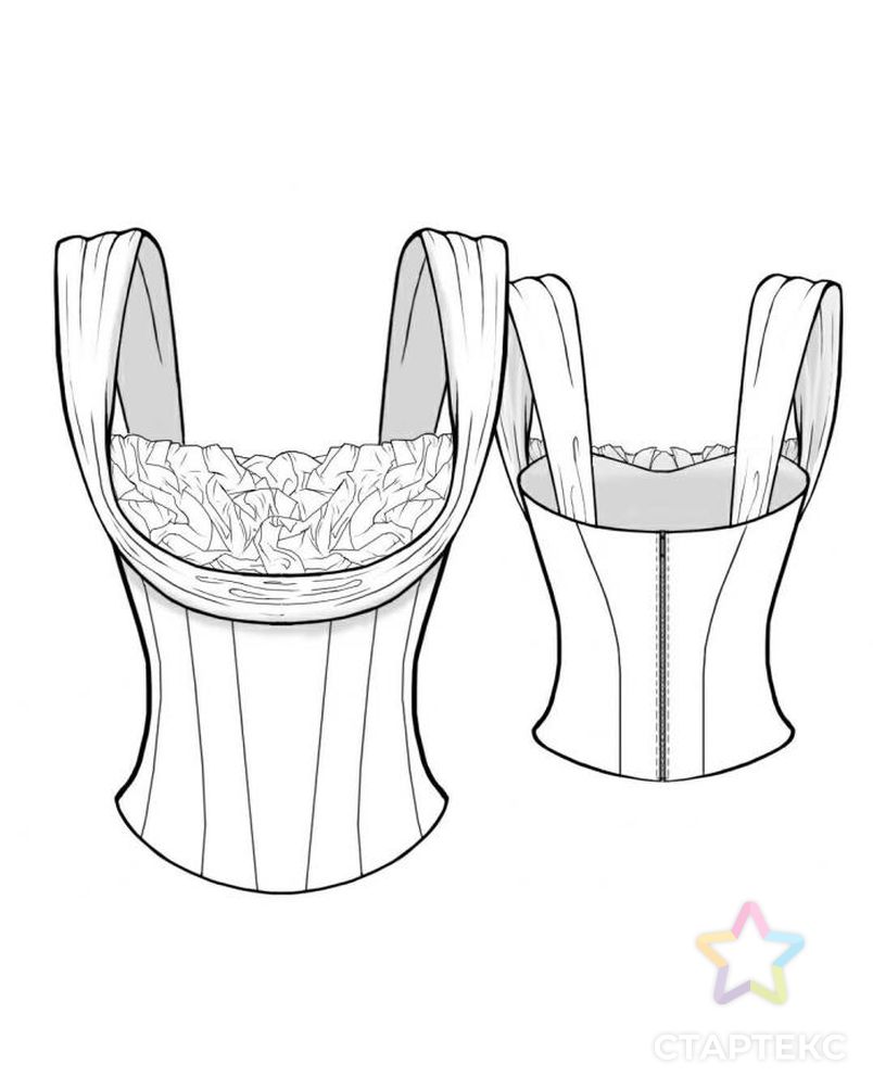 Выкройка: корсет с драпированной вставкой арт. ВКК-484-10-ЛК0002011 2