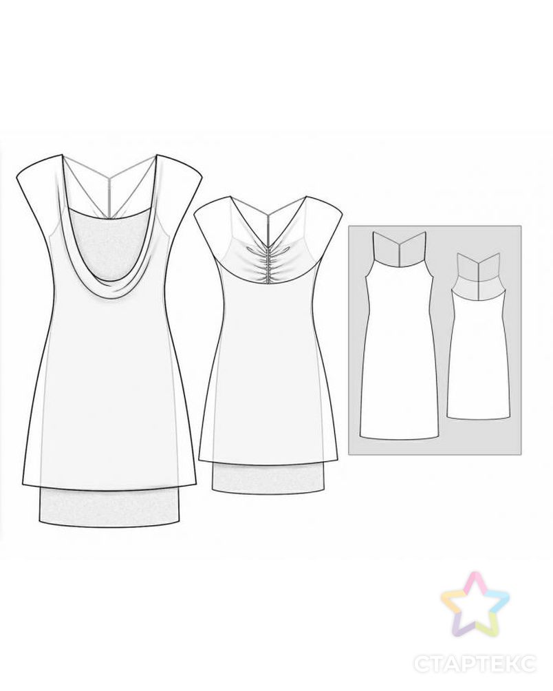 Выкройка: двойное платье арт. ВКК-1314-1-ЛК0002021 2