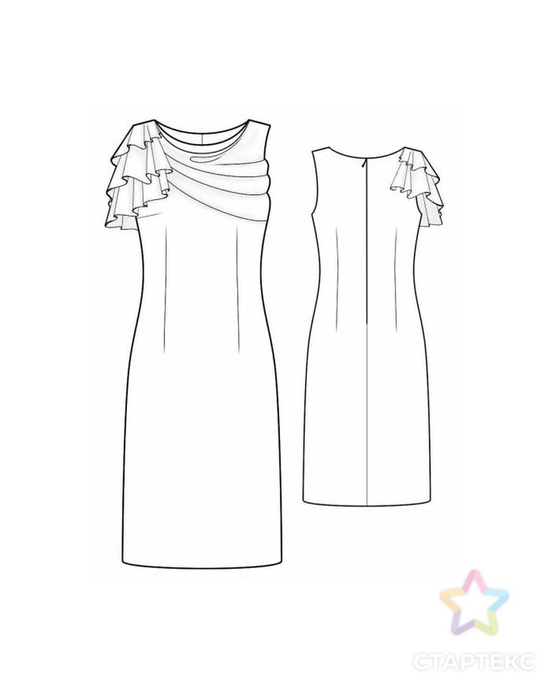 Выкройка: платье с драпировкой арт. ВКК-355-1-ЛК0002025 2
