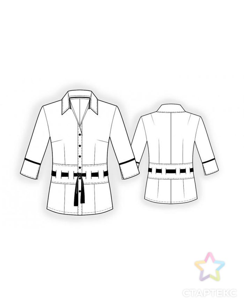 Выкройка: блузка с декоративной вставкой арт. ВКК-1202-1-ЛК0004000 2