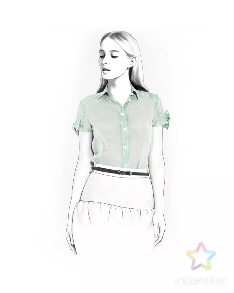 Выкройка: блузка с бантом на рукаве арт. ВКК-1607-12-ЛК0004002 - рис. 1