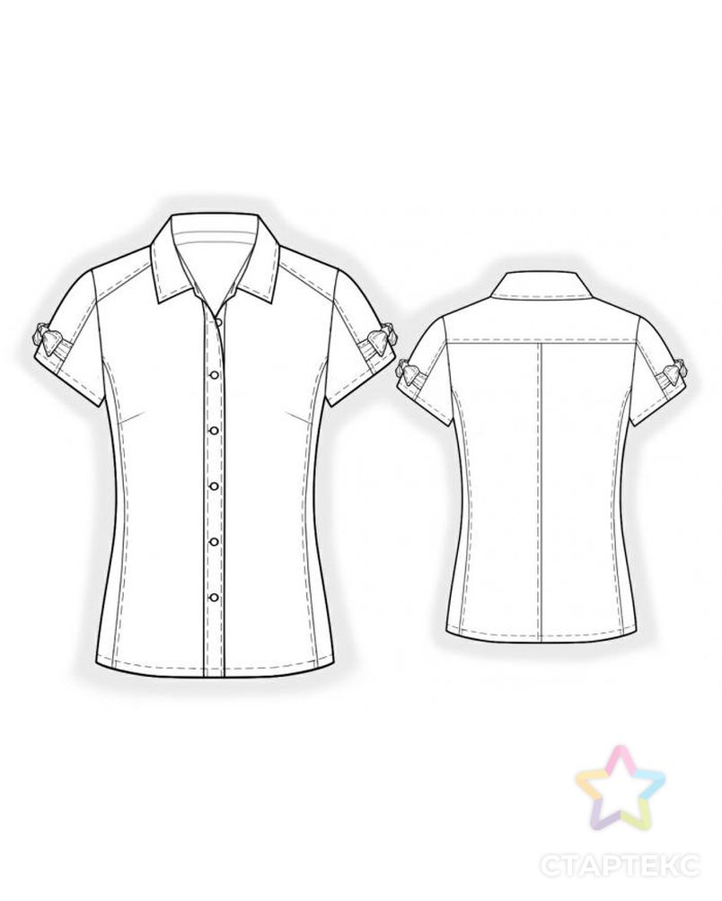 Выкройка: блузка с бантом на рукаве арт. ВКК-1607-3-ЛК0004002 2