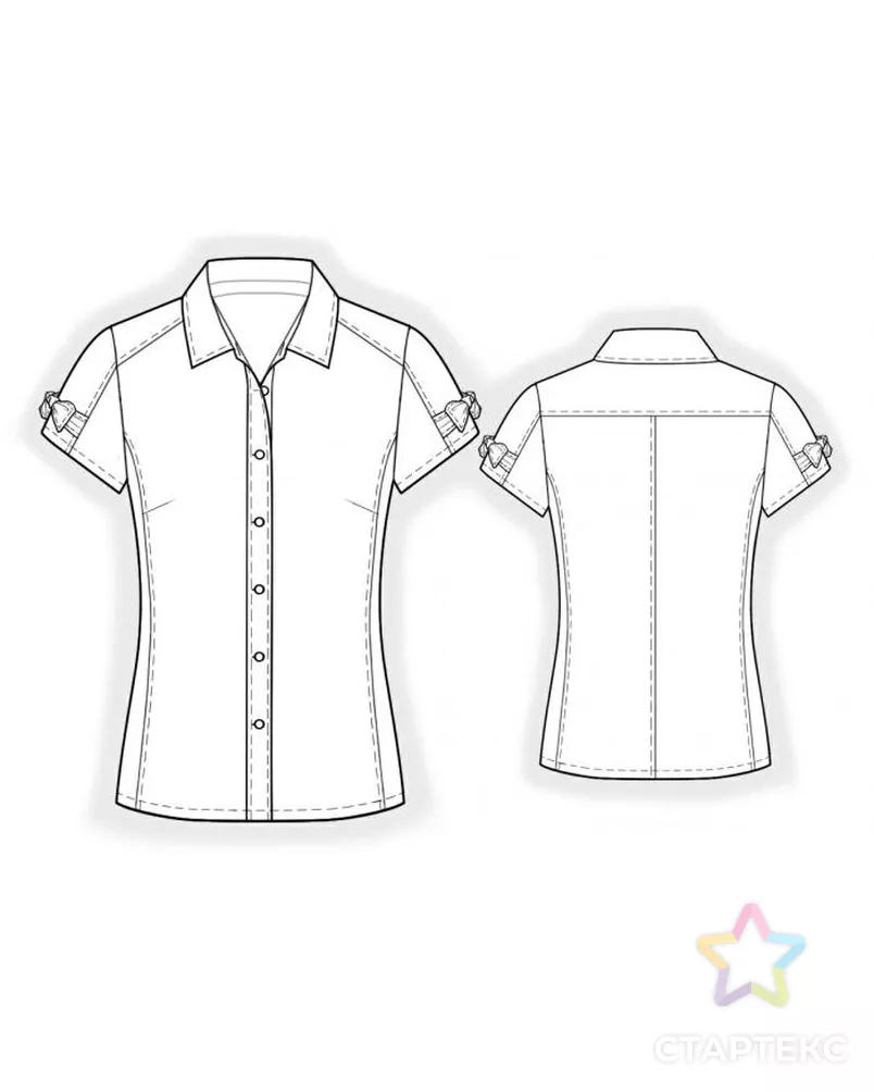 Выкройка: блузка с бантом на рукаве арт. ВКК-1607-12-ЛК0004002 - рис. 2