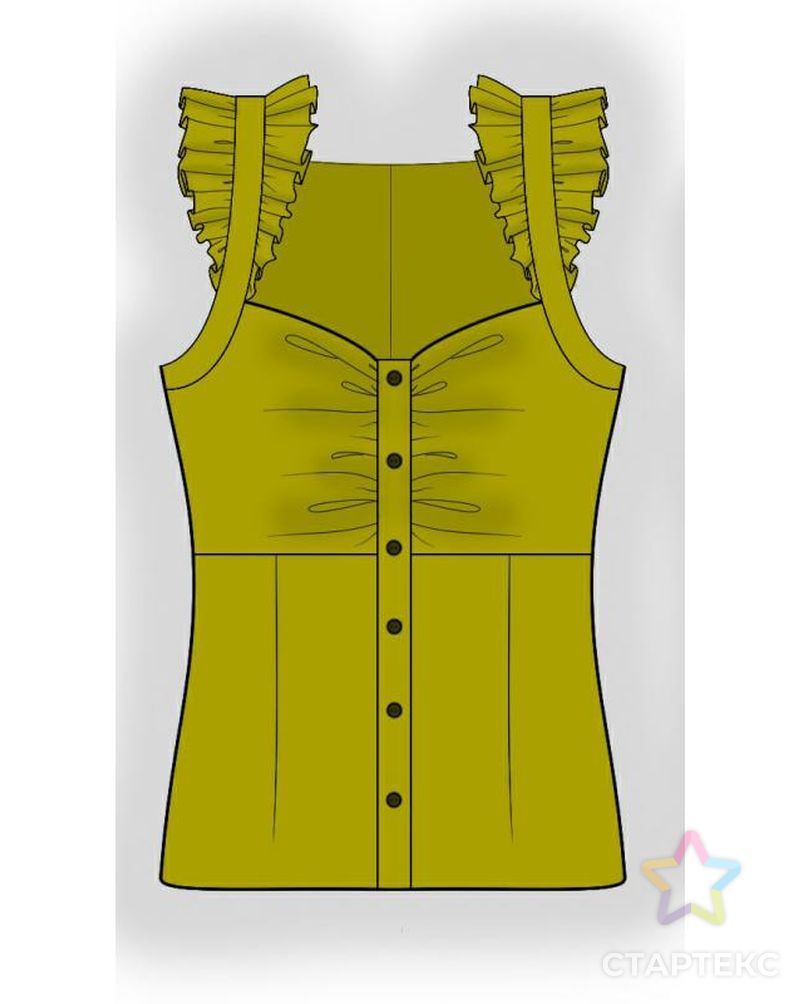 Выкройка: блуза с рюшами арт. ВКК-891-1-ЛК0004017