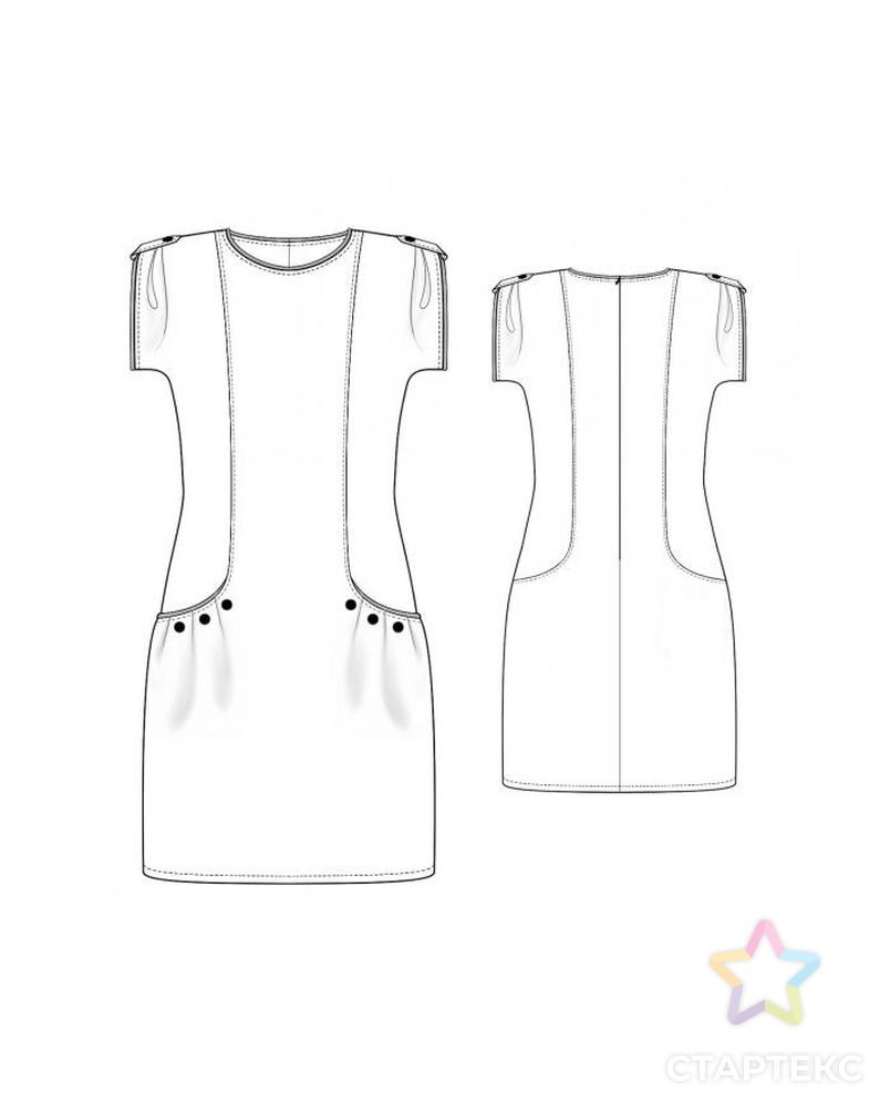 Выкройка: платье с подрезом арт. ВКК-602-1-ЛК0004026 2