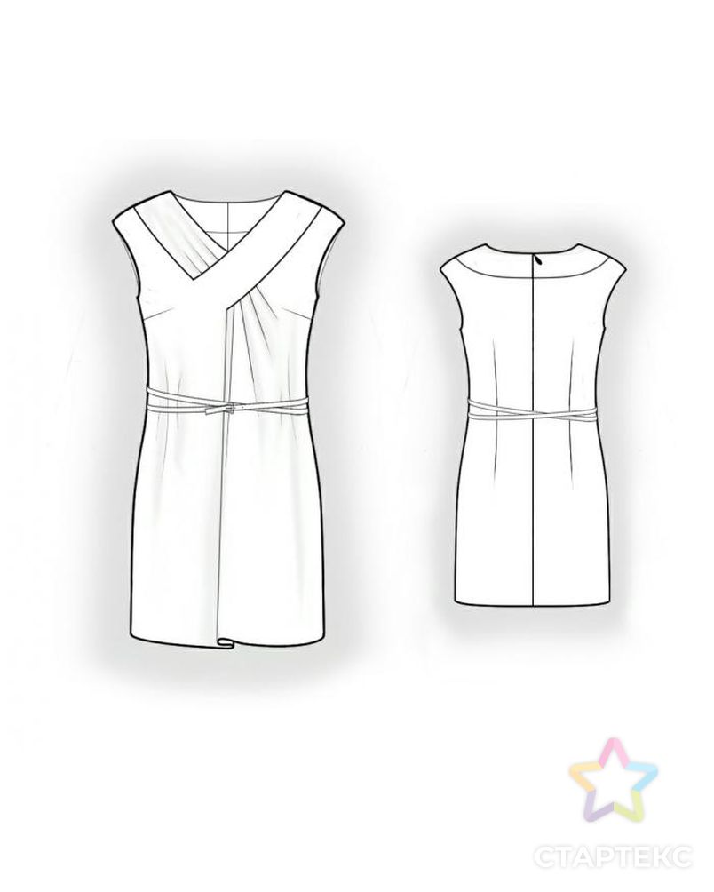 Выкройка: двухцветное платье с защипами арт. ВКК-1091-1-ЛК0004030 2
