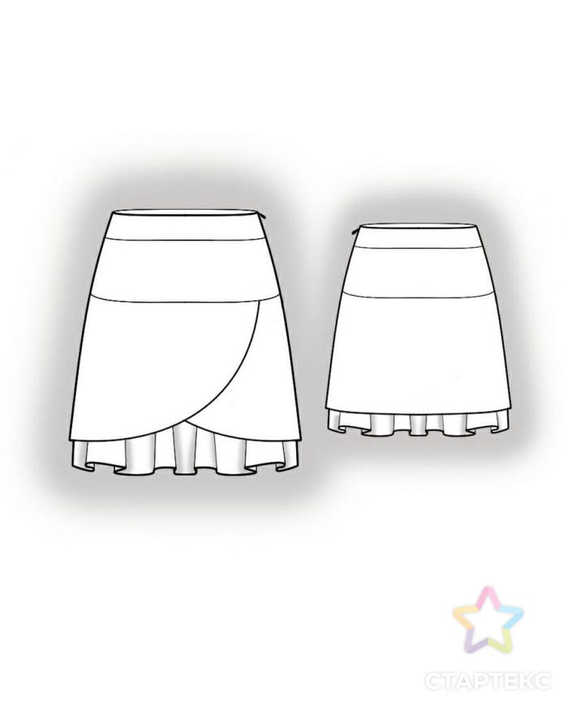 Выкройка: двойная юбка арт. ВКК-1773-1-ЛК0004032