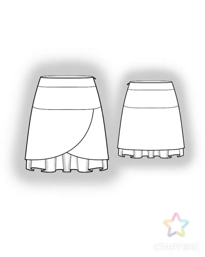 Выкройка: двойная юбка арт. ВКК-1773-8-ЛК0004032 - рис. 2
