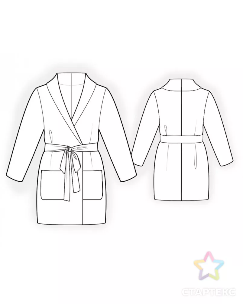 Выкройка: шелковый халат арт. ВКК-1826-1-ЛК0004038 - рис. 2