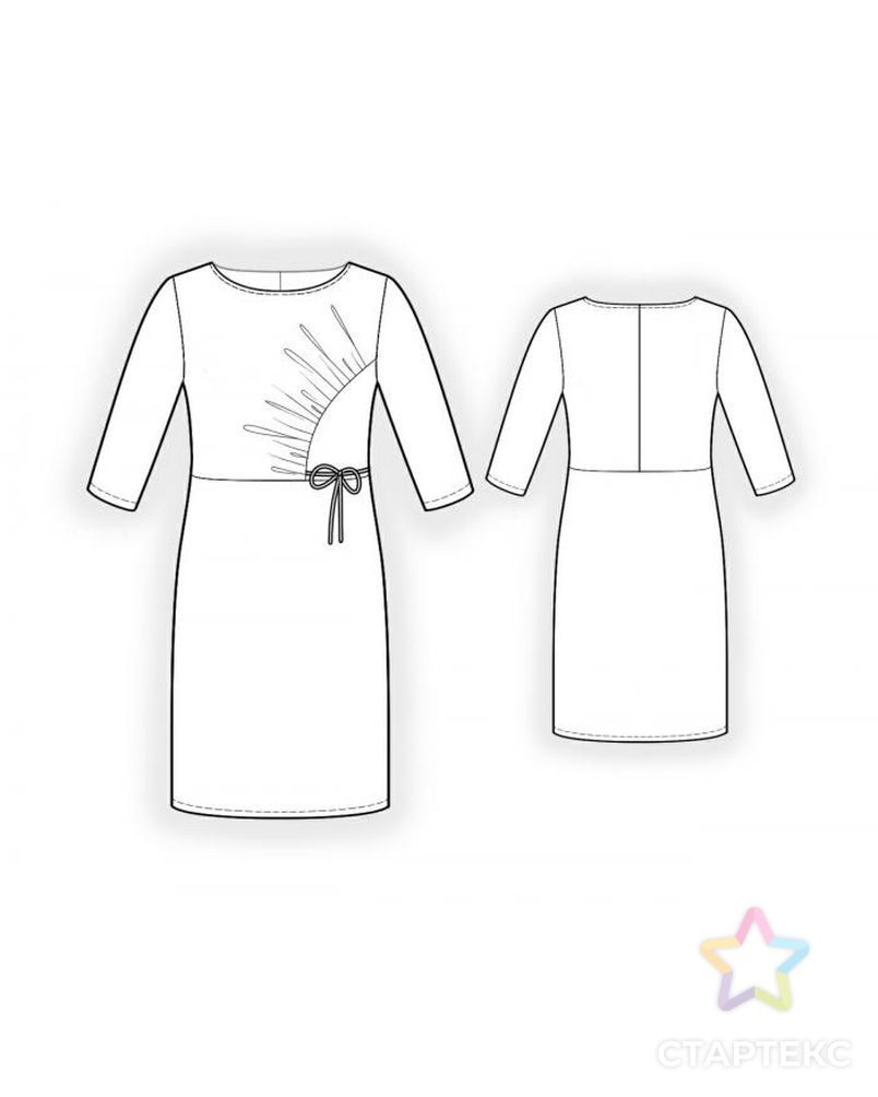 Выкройка: платье с драпировкой арт. ВКК-1233-1-ЛК0004040 2