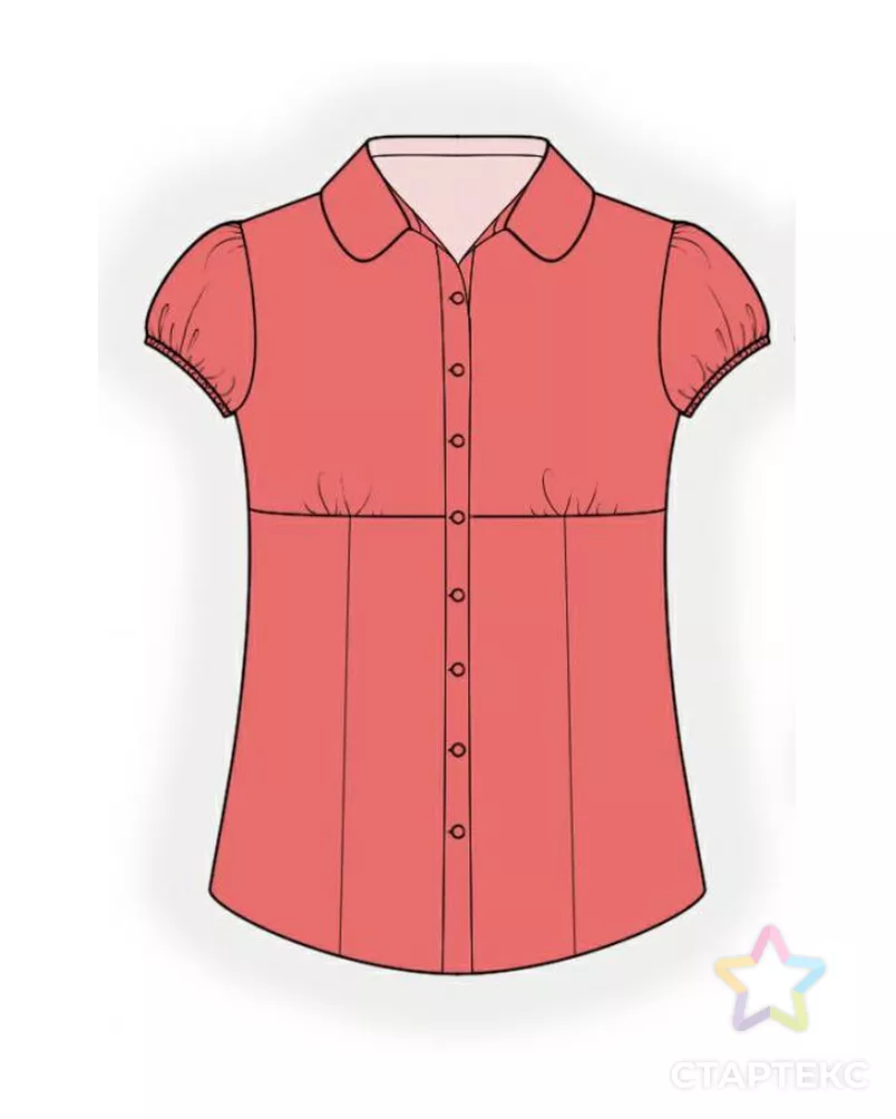 Выкройка: белая блузка арт. ВКК-1730-3-ЛК0004059 - рис. 1