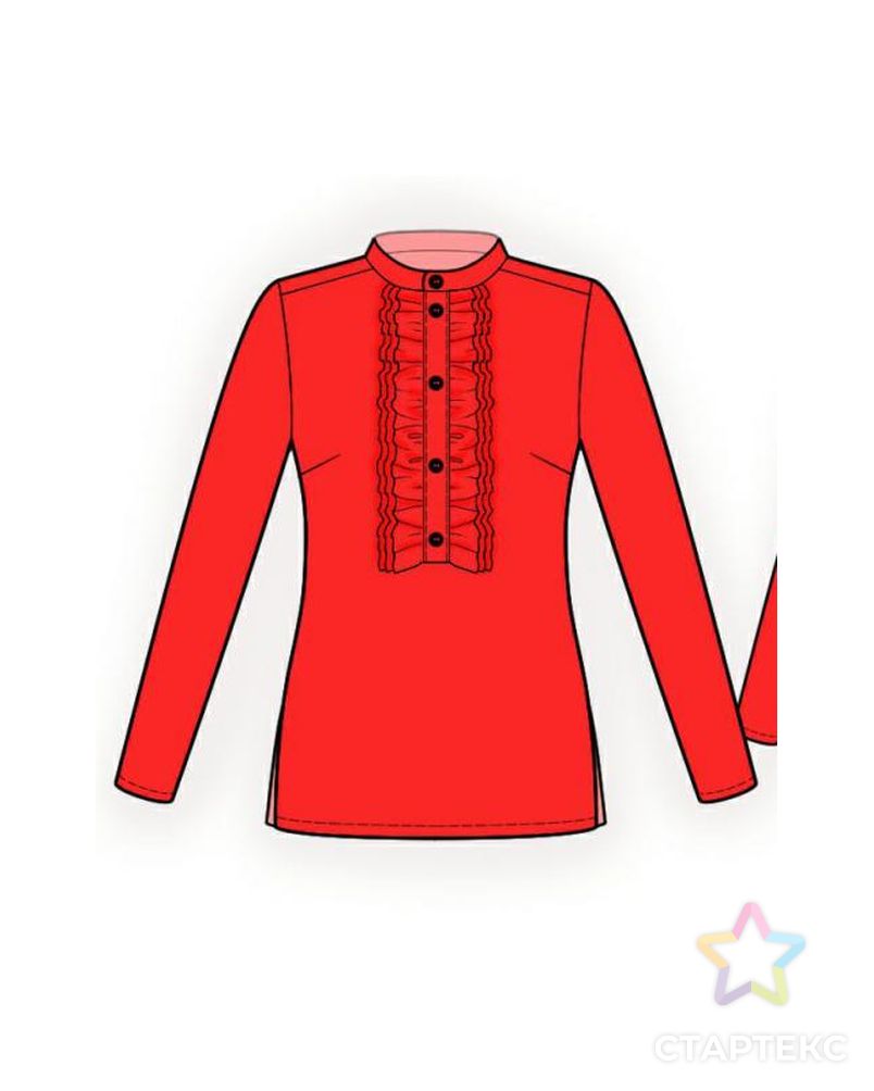 Выкройка: блузка с рюшей арт. ВКК-1465-1-ЛК0004076 1