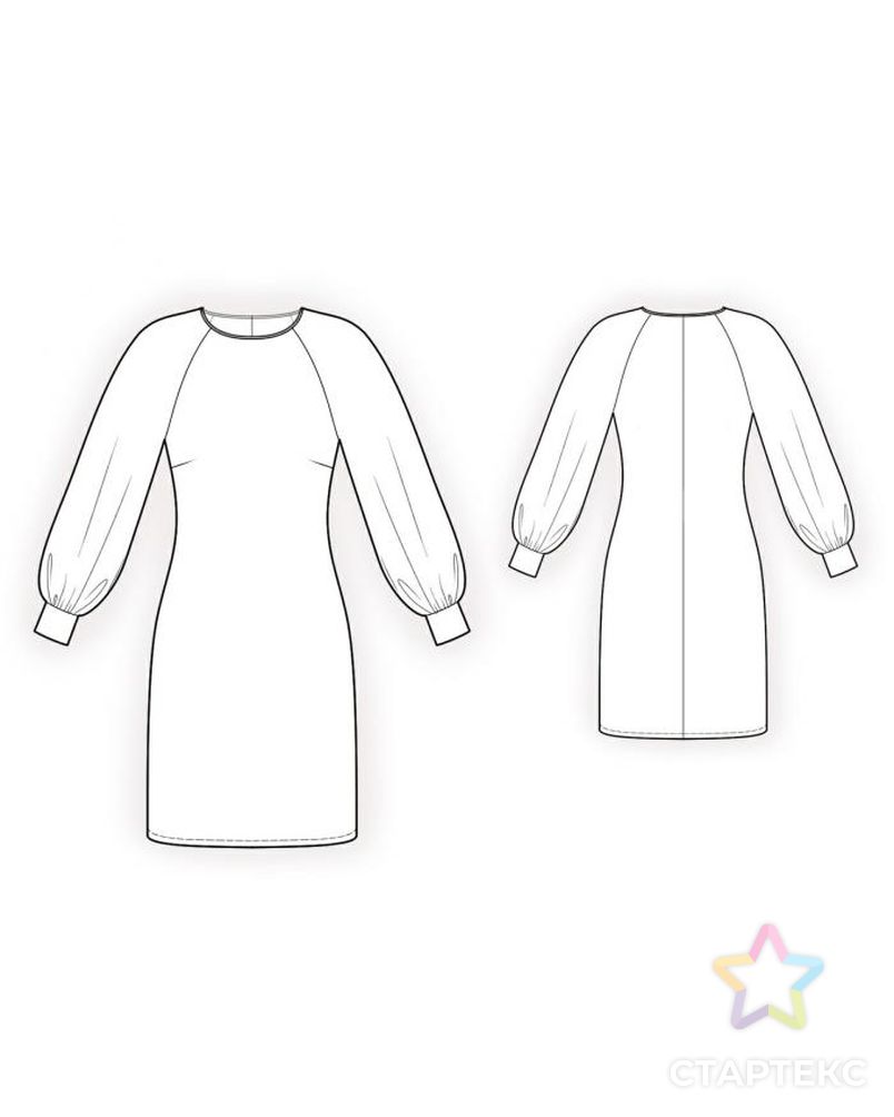 Выкройка: платье с шифоновыми рукавами арт. ВКК-660-10-ЛК0004085 2