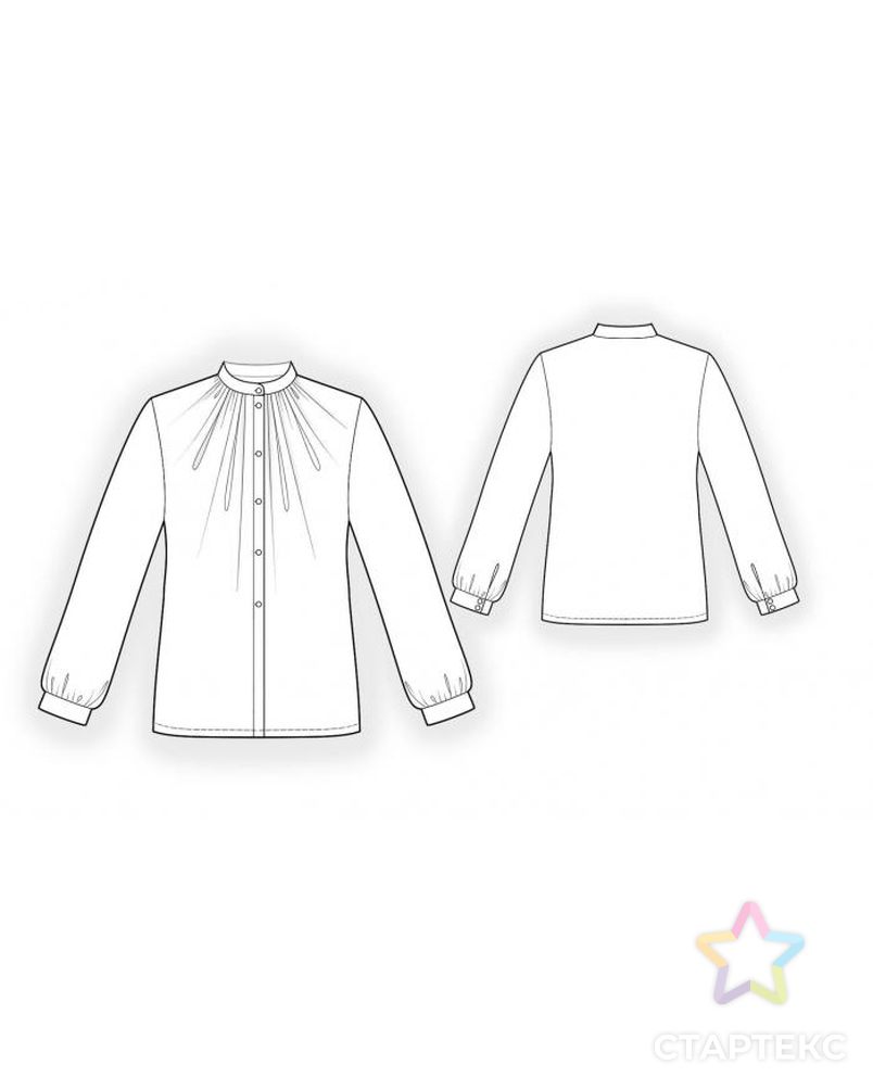 Выкройка: блузка со сборкой арт. ВКК-2071-1-ЛК0004086 2