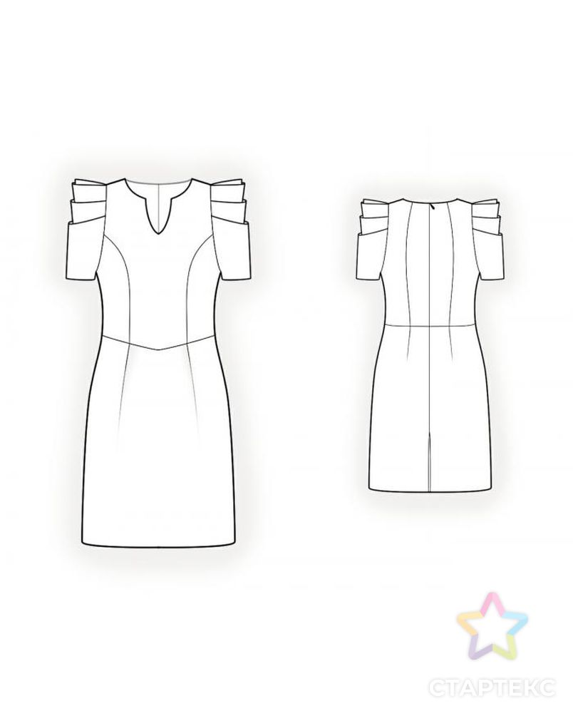Выкройка: платье с декоративным рукавом арт. ВКК-2065-1-ЛК0004089 2