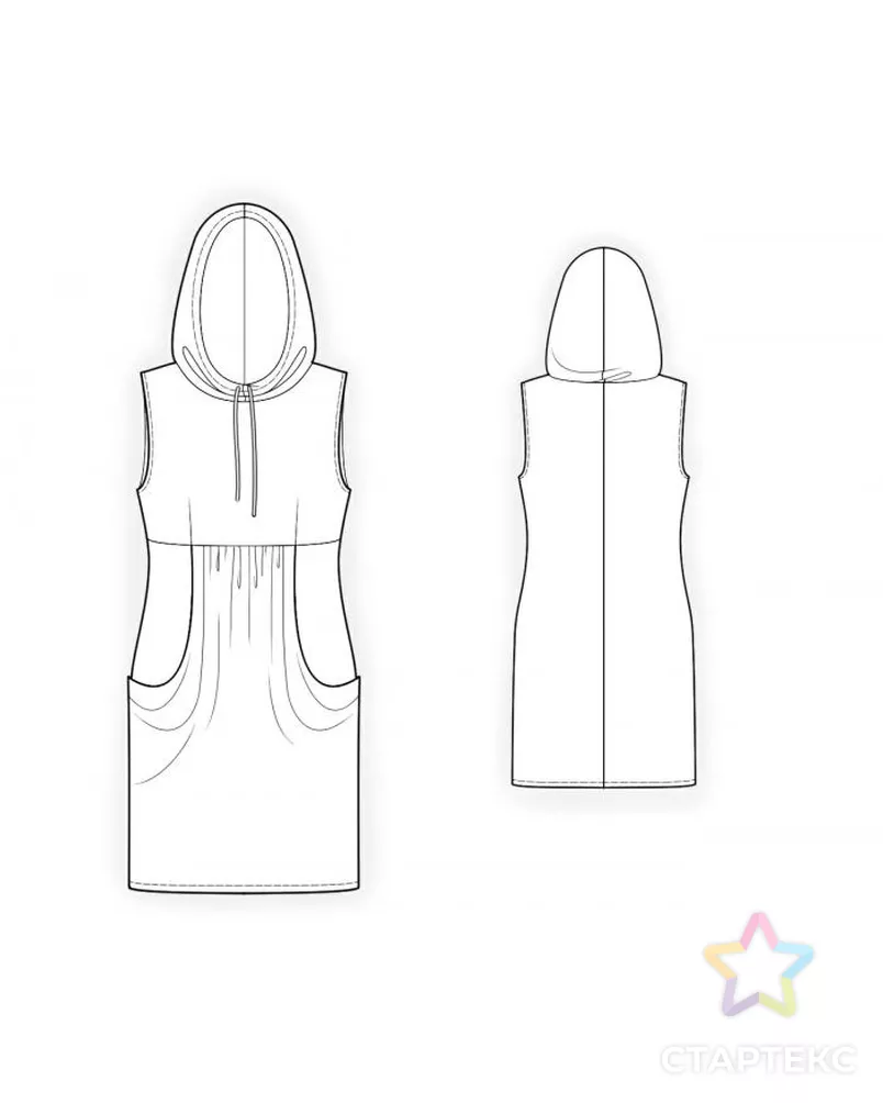 Выкройка: туника с карманами арт. ВКК-1001-1-ЛК0004092 - рис. 2