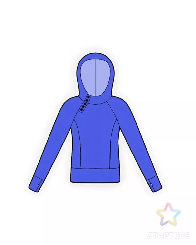Выкройка: толстовка на пуговицах арт. ВКК-696-6-ЛК0004097 - рис. 1