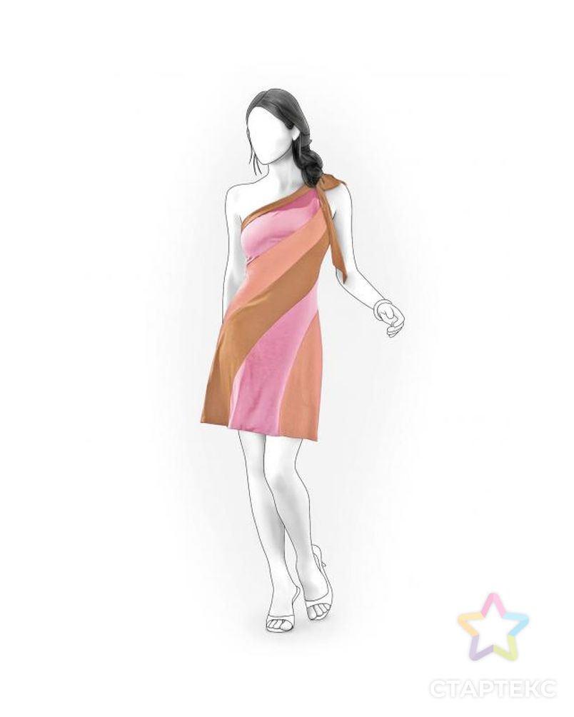 Выкройка: разноцветное платье арт. ВКК-191-1-ЛК0004117 1