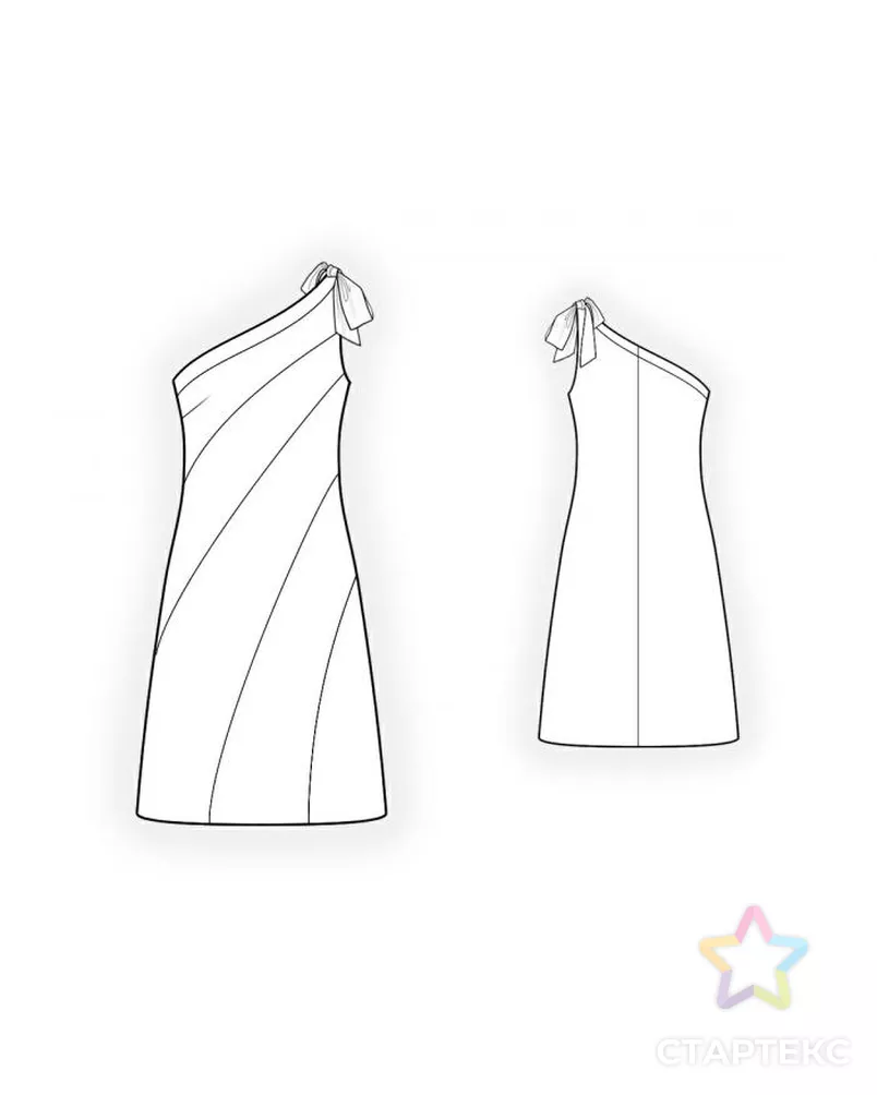 Выкройка: разноцветное платье арт. ВКК-191-4-ЛК0004117 - рис. 2