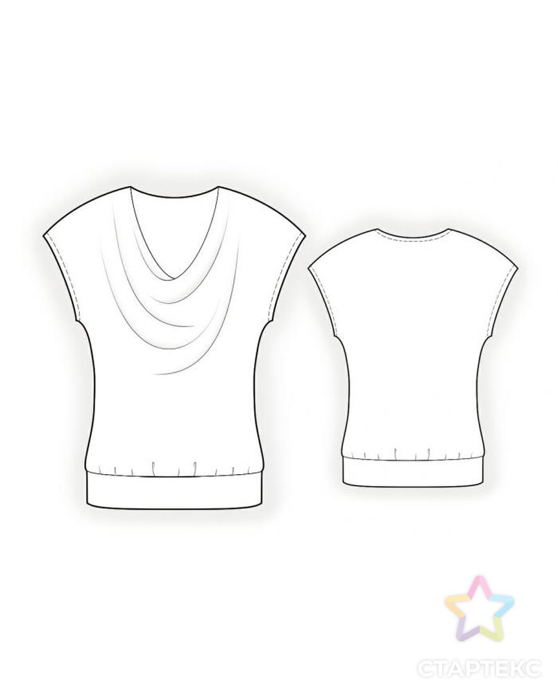 Выкройка: блузка с драпировкой арт. ВКК-1113-1-ЛК0004119
